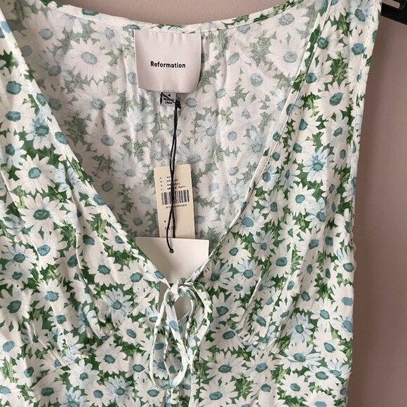 NWT Anthropologie Reformation Miri V-Neck Top in Daisy Meadow size 4 - Picture 6 of 9